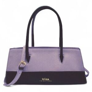 Trina Turk Lilac Black Handbag shoulder bag colorblock removable shoulder strap